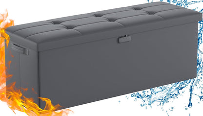 Fireproof & Waterproof Storage Ottoman 🛋️ – Multi-Purpose Living Room Organizer
