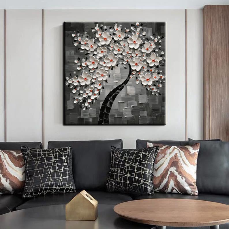 YaSheng Hand-Painted Canvas Wall Art 🎨 – Modern Living Room Decor 🏠
