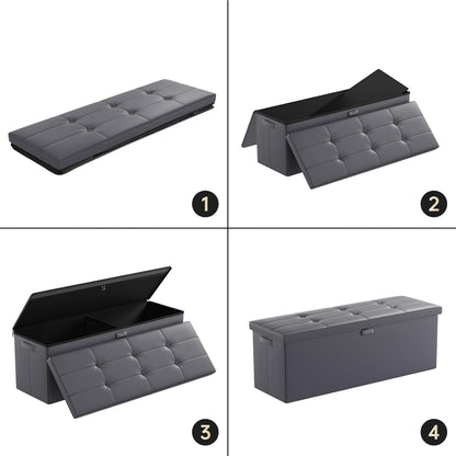 Fireproof & Waterproof Storage Ottoman 🛋️ – Multi-Purpose Living Room Organizer