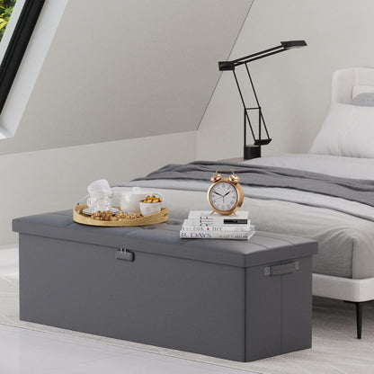 Fireproof & Waterproof Storage Ottoman 🛋️ – Multi-Purpose Living Room Organizer