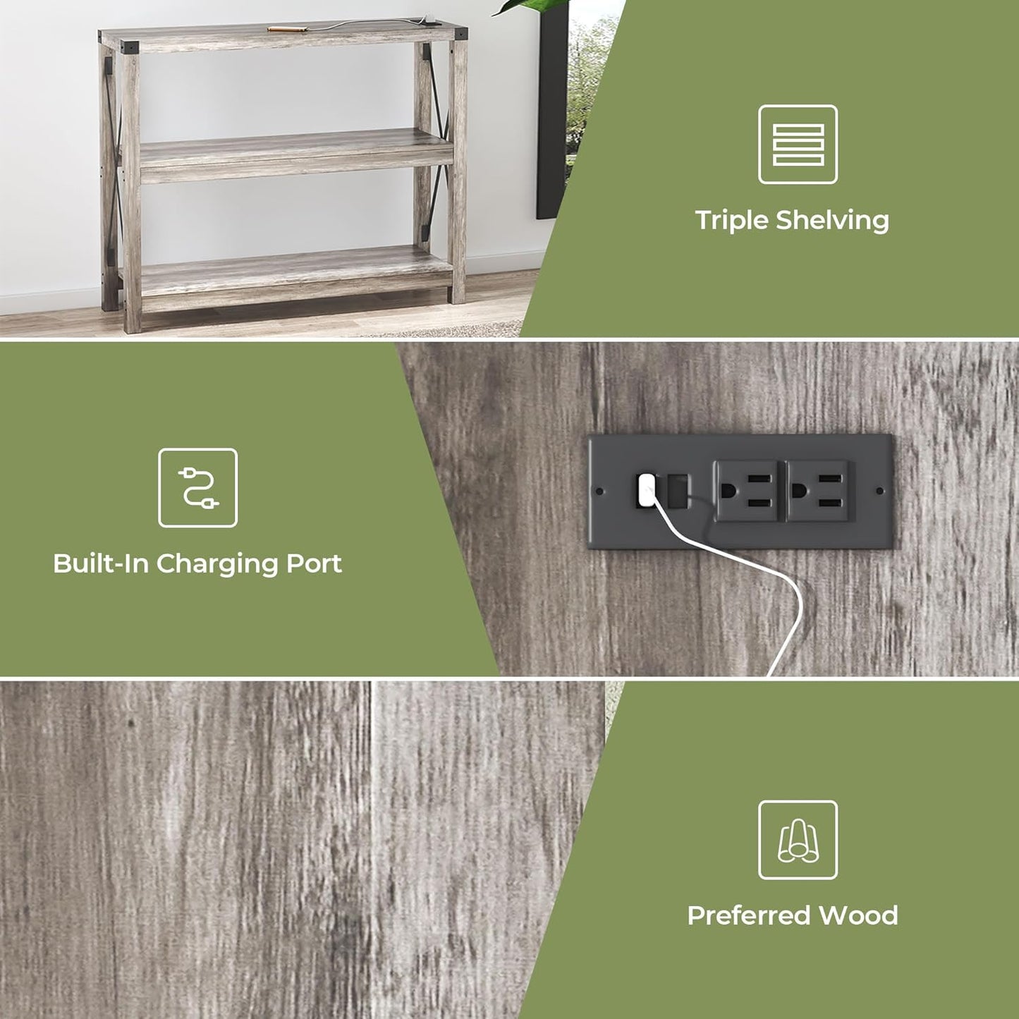 Entryway Console Table 🛋️ – Modern X-Shaped Design
