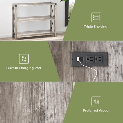 Entryway Console Table 🛋️ – Modern X-Shaped Design