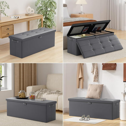 Fireproof & Waterproof Storage Ottoman 🛋️ – Multi-Purpose Living Room Organizer