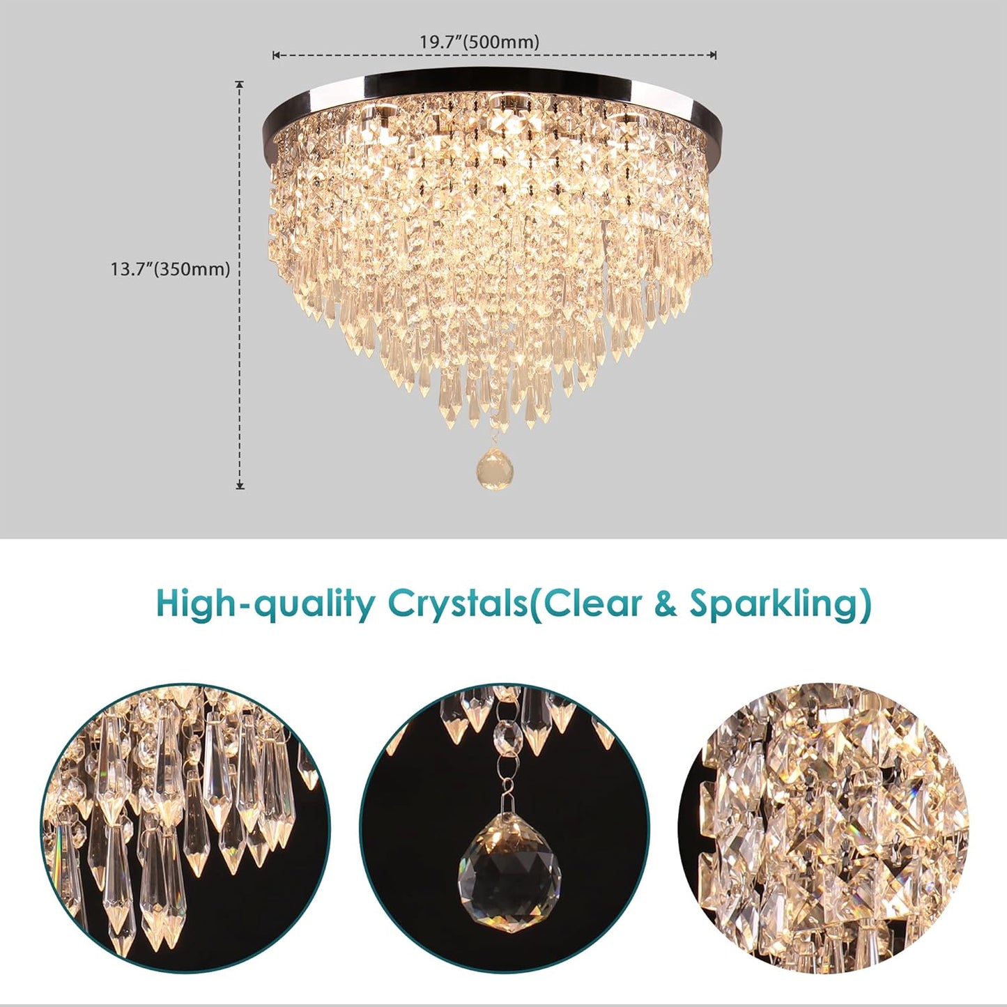 Crystal Chandelier ✨ – Elegant Ceiling Lighting for Living Room