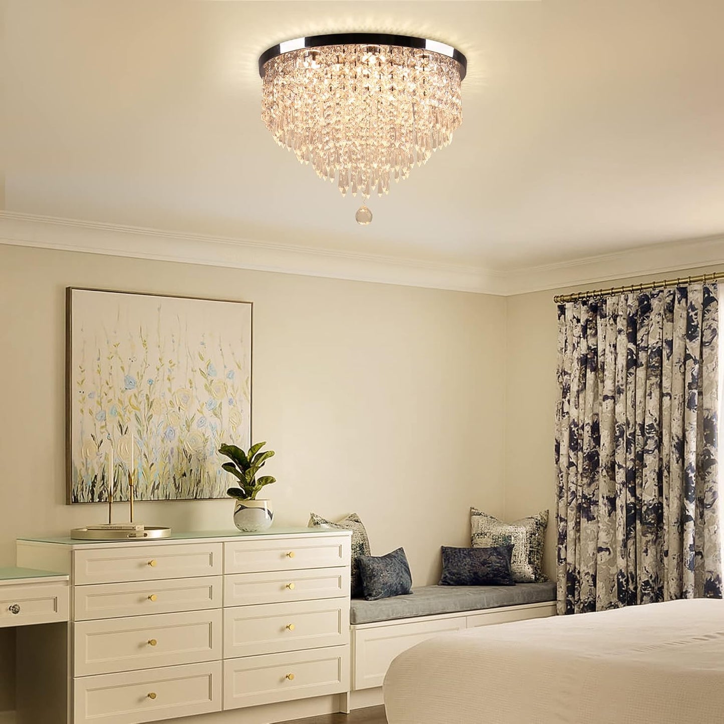 Crystal Chandelier ✨ – Elegant Ceiling Lighting for Living Room